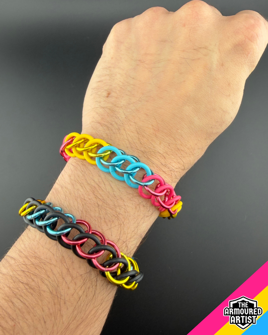 Pansexual Stretchy Chainmail Bracelets