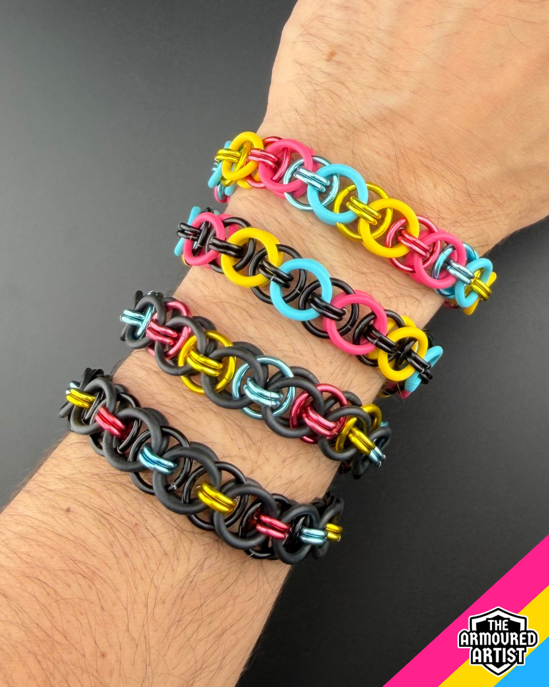 Pansexual Stretchy Helmchain Bracelets