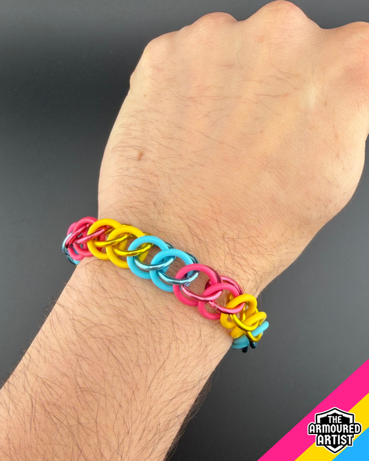 Pansexual Stretchy Chainmail Bracelets