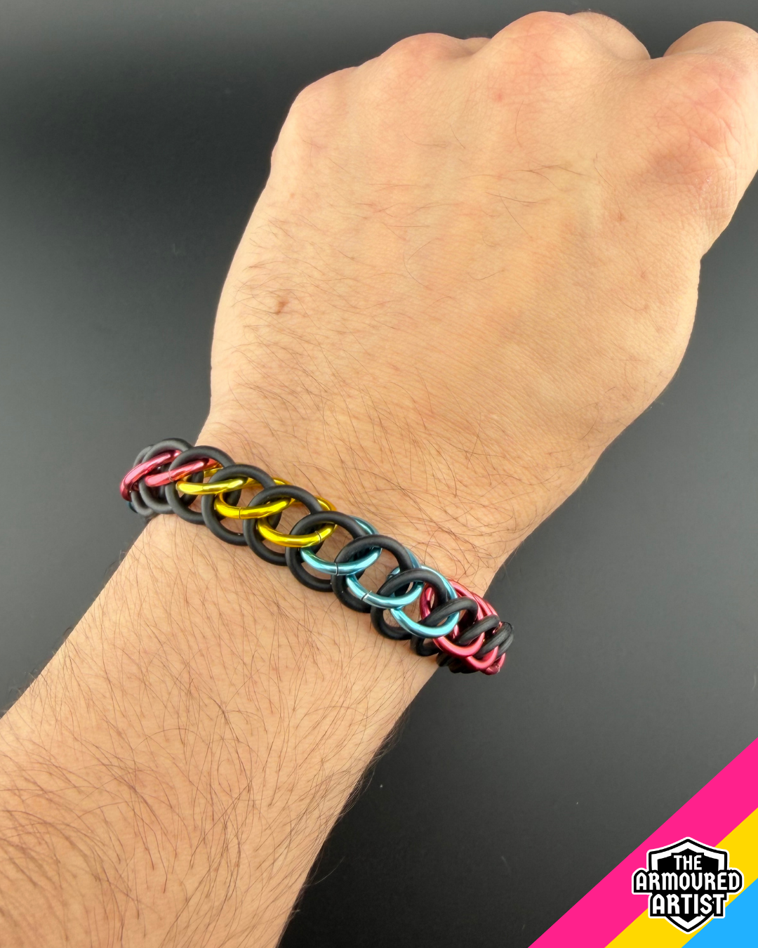 Pansexual Stretchy Chainmail Bracelets