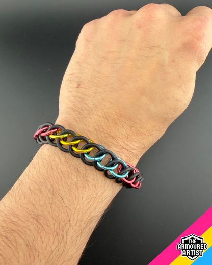 Pansexual Stretchy Chainmail Bracelets