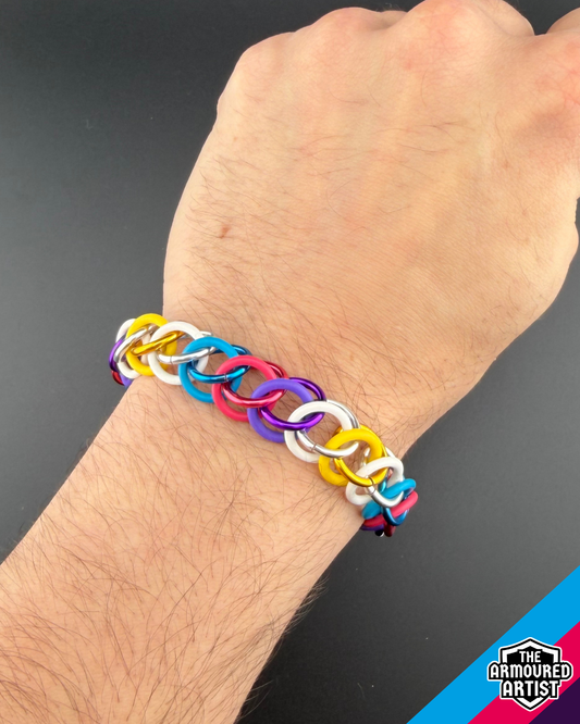 Polyamory (New Flag) Stretchy Chainmail Bracelets