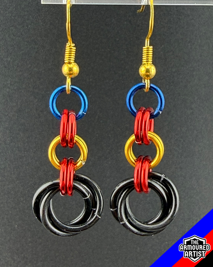 Polyamory (Pi Flag) Dangling Earrings