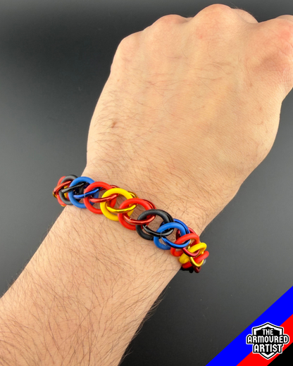 Polyamory (Pi Flag) Stretchy Chainmail Bracelets