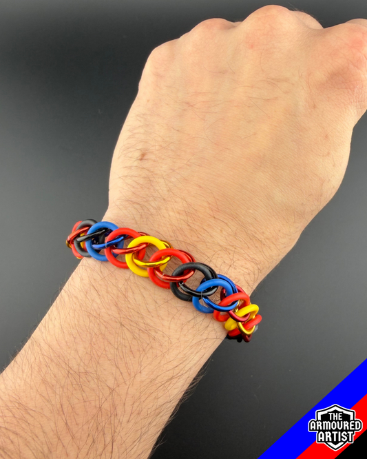 Polyamory (Pi Flag) Stretchy Chainmail Bracelets