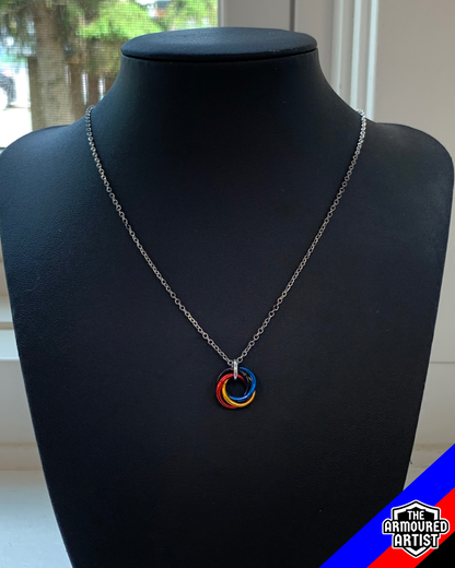 Polyamory (Pi Flag) Spiral Chainmail Necklaces