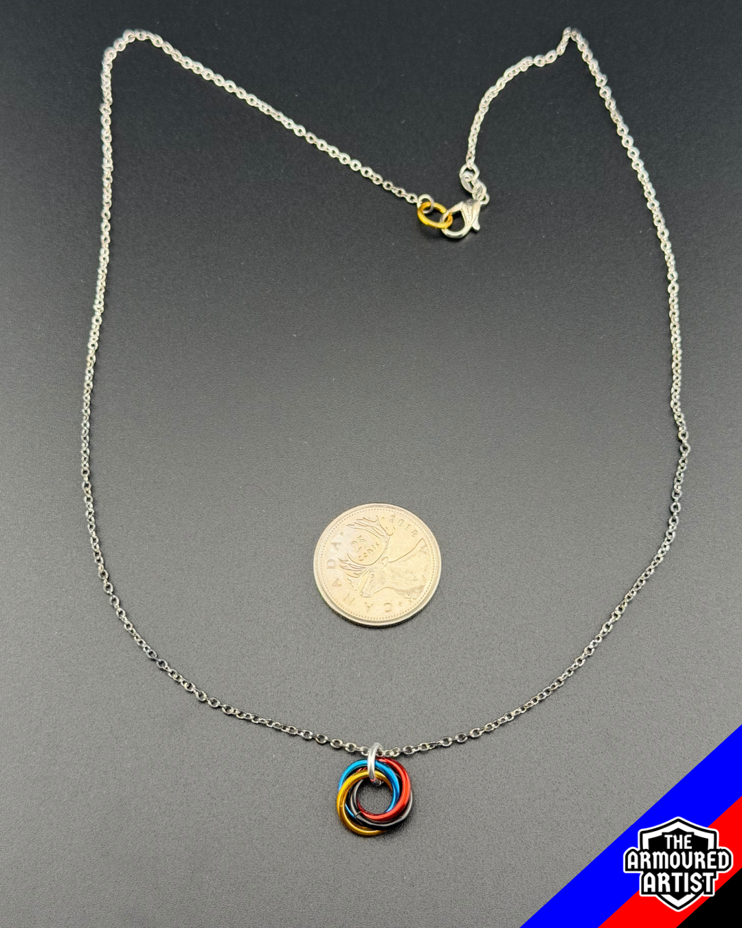 Polyamory (Pi Flag) Spiral Chainmail Necklaces