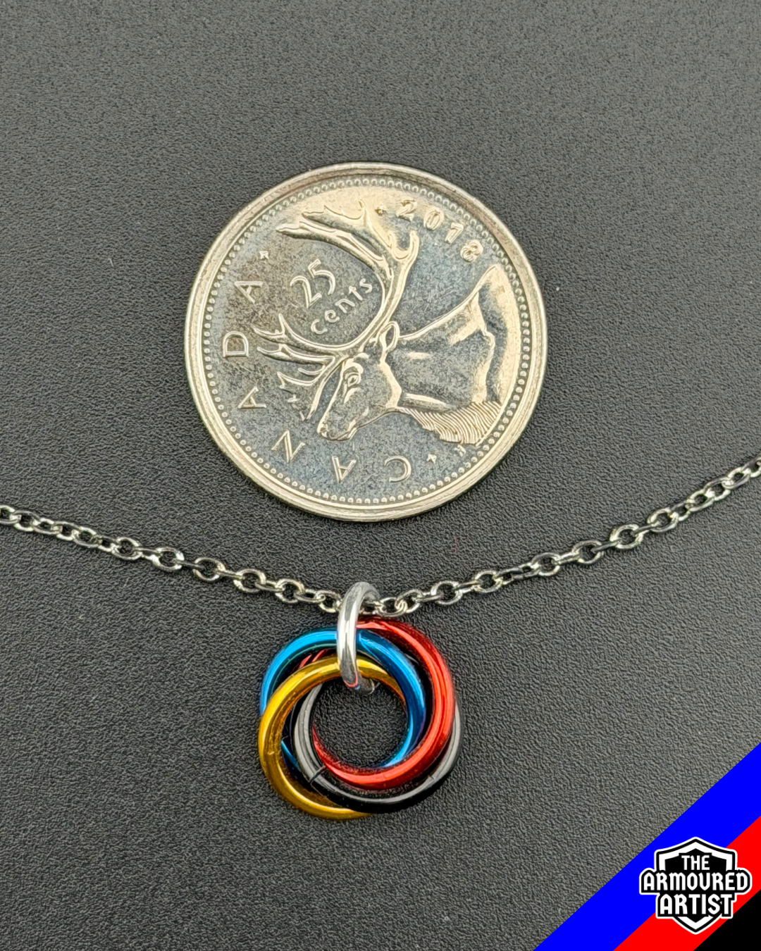 Polyamory (Pi Flag) Spiral Chainmail Necklaces