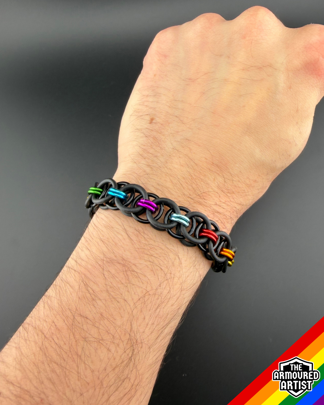 Rainbow (Classic Flag) Stretchy Helmchain Bracelets