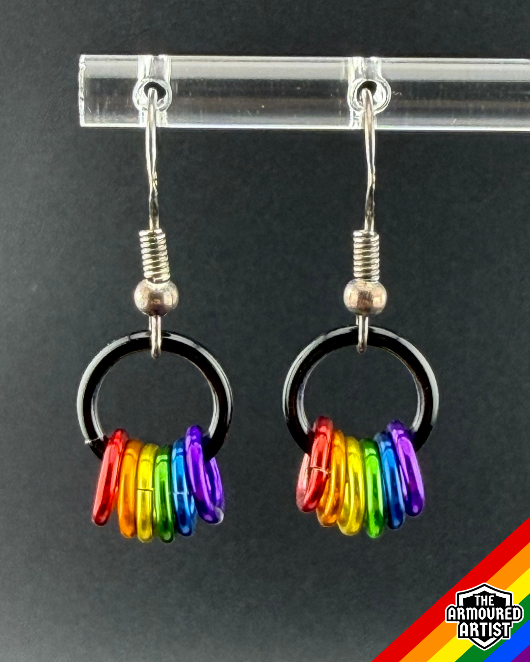 Rainbow (Classic Flag) Small Ringlette Earrings
