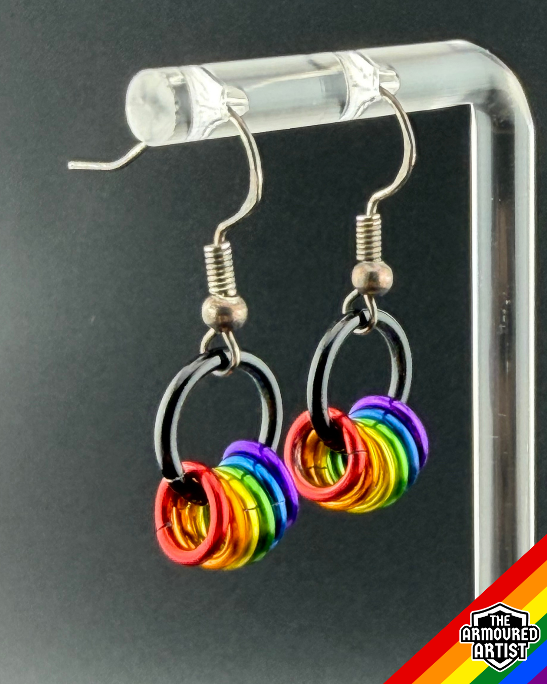Rainbow (Classic Flag) Small Ringlette Earrings