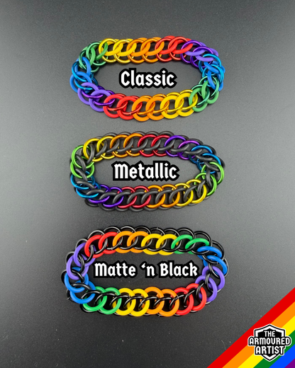 Rainbow (Classic Flag) Stretchy Chainmail Bracelets