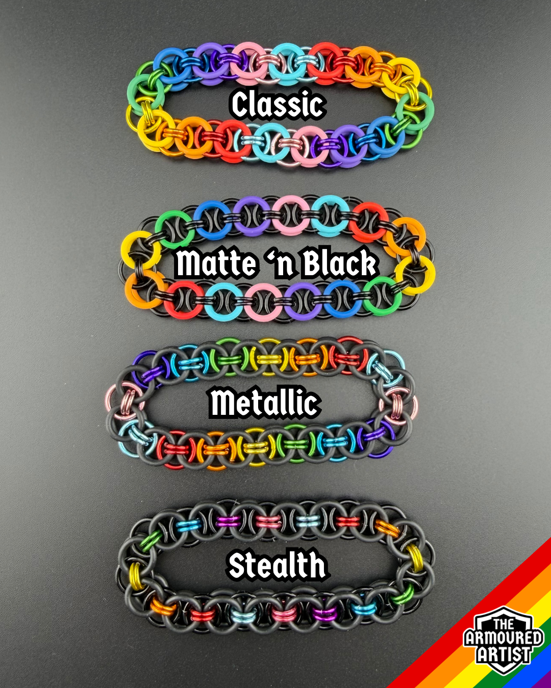 Rainbow (Classic Flag) Stretchy Helmchain Bracelets