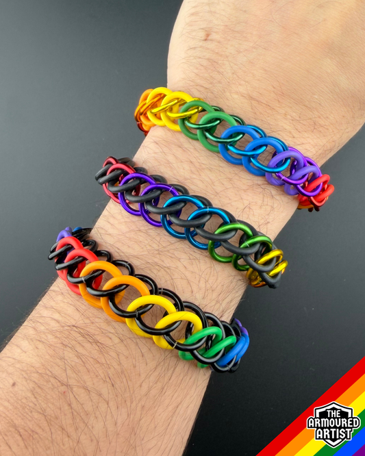 Rainbow (Classic Flag) Stretchy Chainmail Bracelets