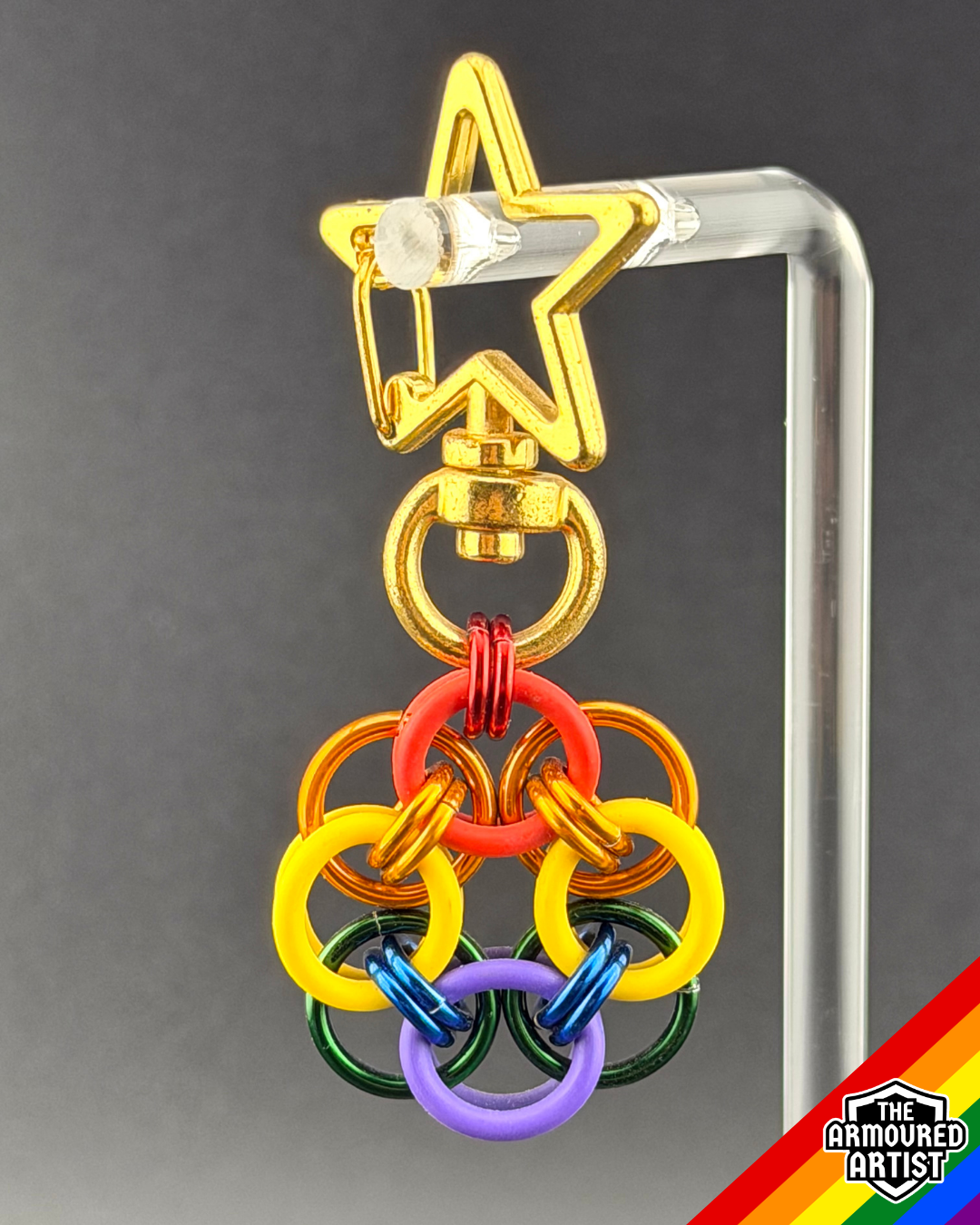 Rainbow (Classic Flag) Flexible Helmchain Keychains