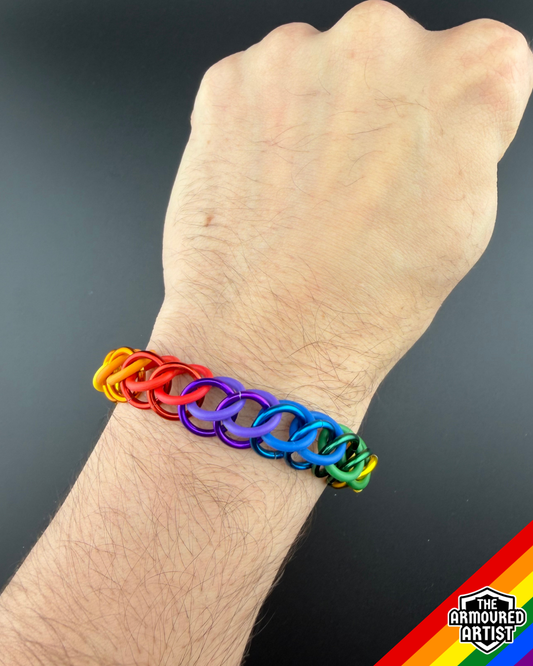 Rainbow (Classic Flag) Stretchy Chainmail Bracelets