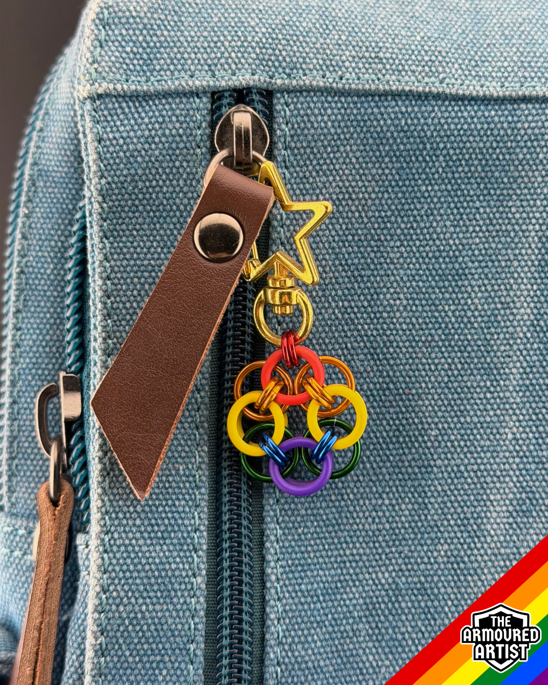 Rainbow (Classic Flag) Flexible Helmchain Keychains
