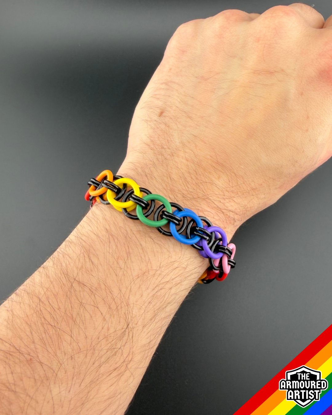 Rainbow (Classic Flag) Stretchy Helmchain Bracelets