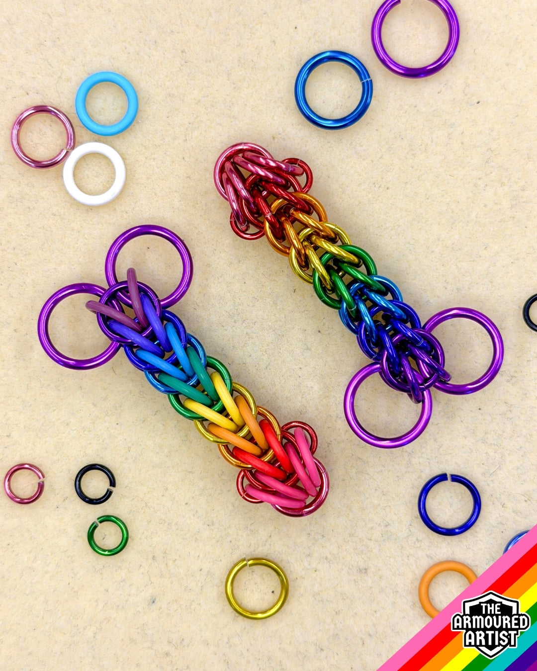 Rainbow (Gilbert Baker Flag) Pocket Rocket Keychains/Necklaces