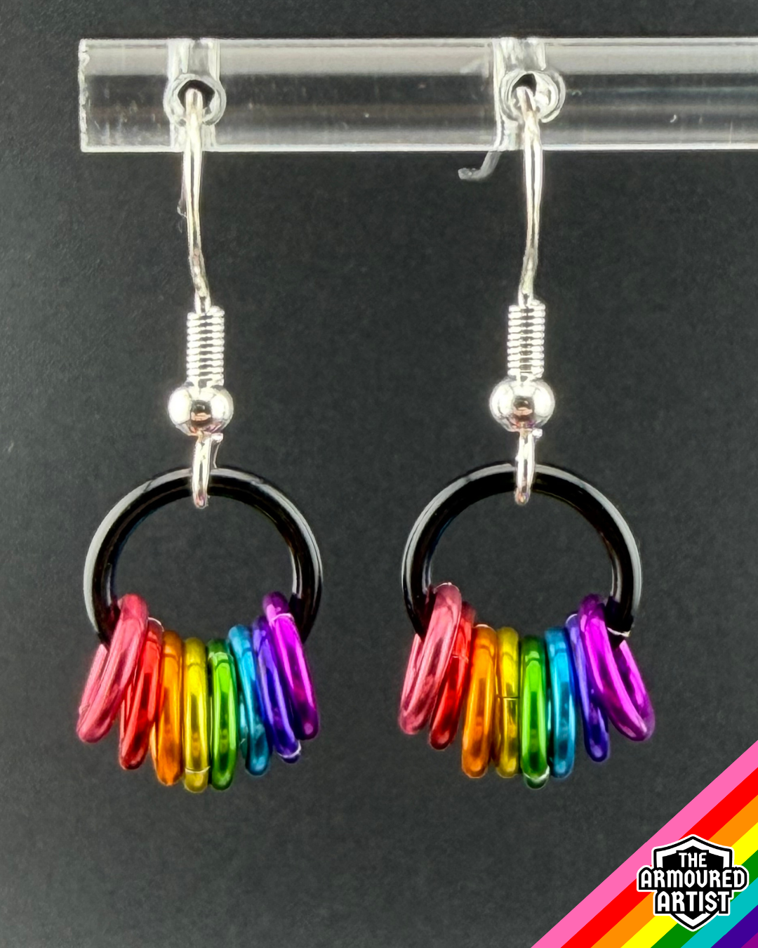 Rainbow (Gilbert Baker Flag) Small Ringlette Earrings