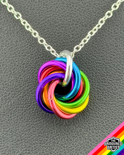 Rainbow (Gilbert Baker Flag) Spiral Chainmail Necklaces