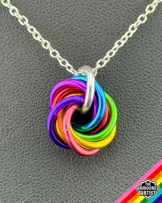 Rainbow (Gilbert Baker Flag) Spiral Chainmail Necklaces