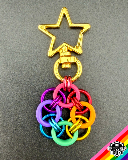 Rainbow (Gilbert Baker Flag) Flexible Helmchain Keychains