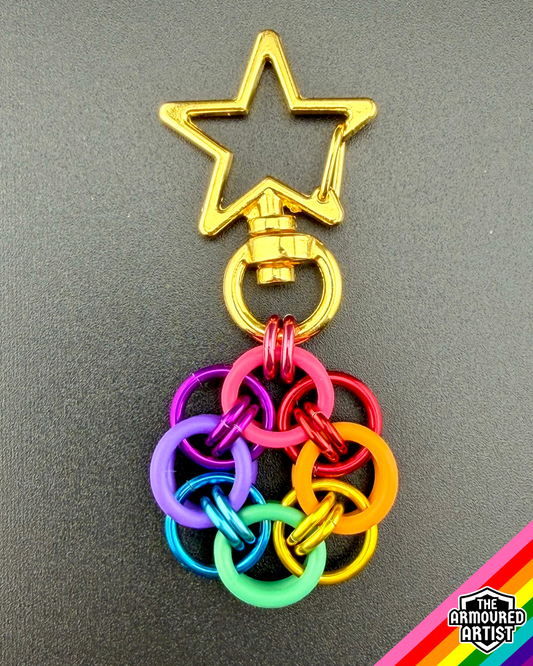 Rainbow (Gilbert Baker Flag) Flexible Helmchain Keychains