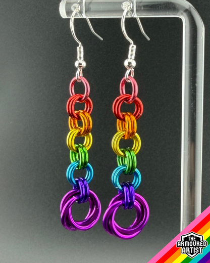 Rainbow (Gilbert Baker Flag) Dangling Earrings
