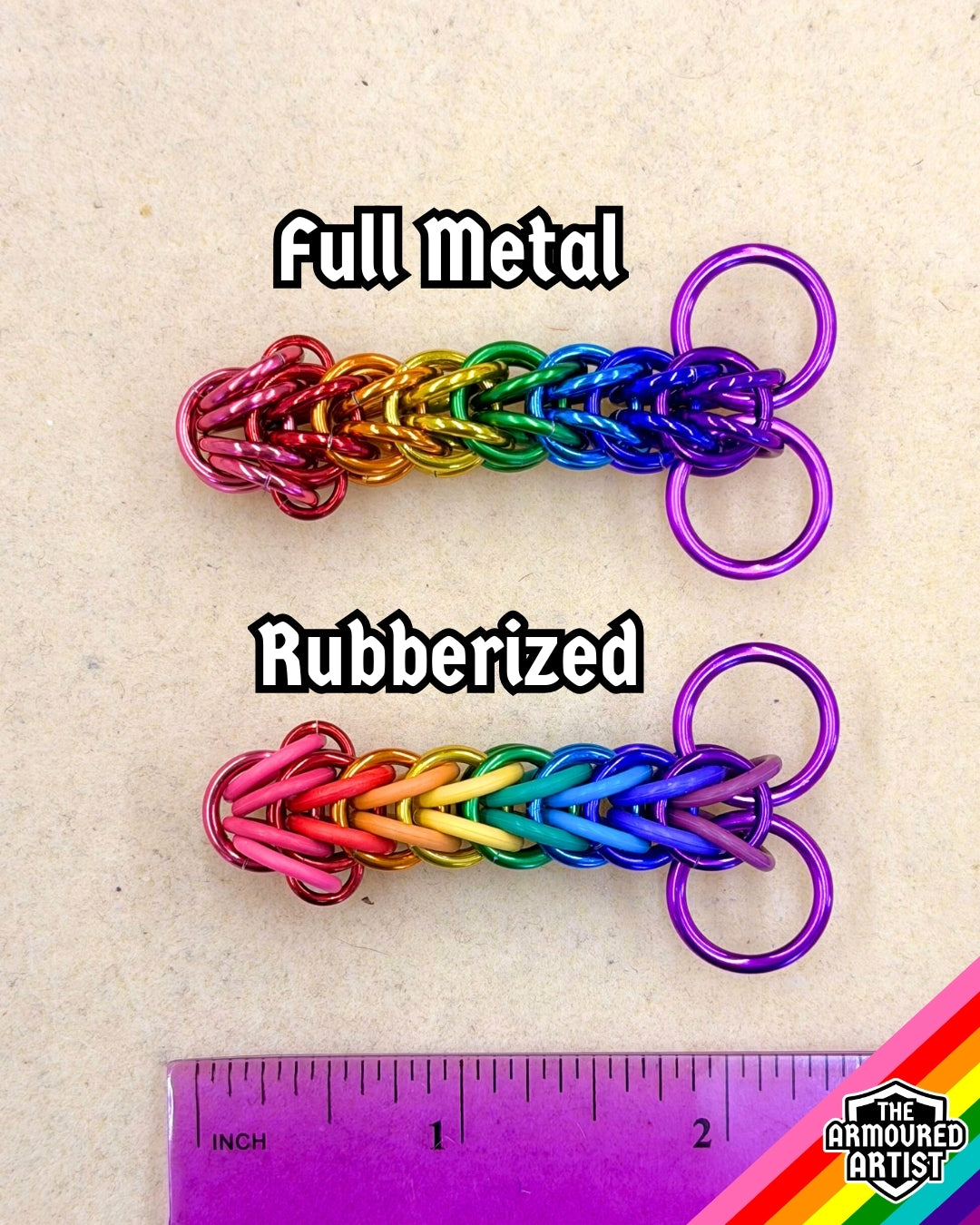 Rainbow (Gilbert Baker Flag) Pocket Rocket Keychains/Necklaces