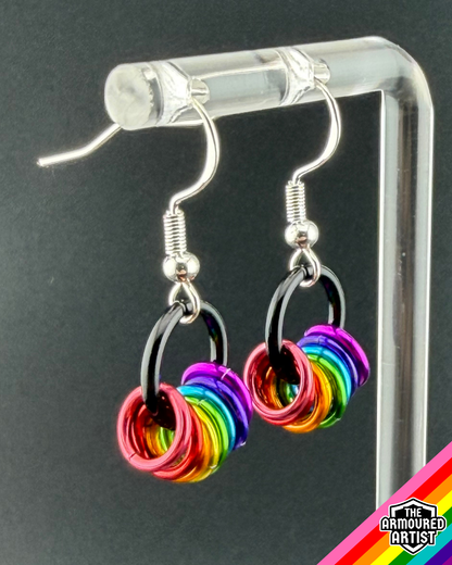 Rainbow (Gilbert Baker Flag) Small Ringlette Earrings