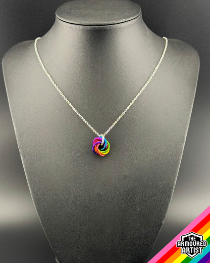 Rainbow (Gilbert Baker Flag) Spiral Chainmail Necklaces