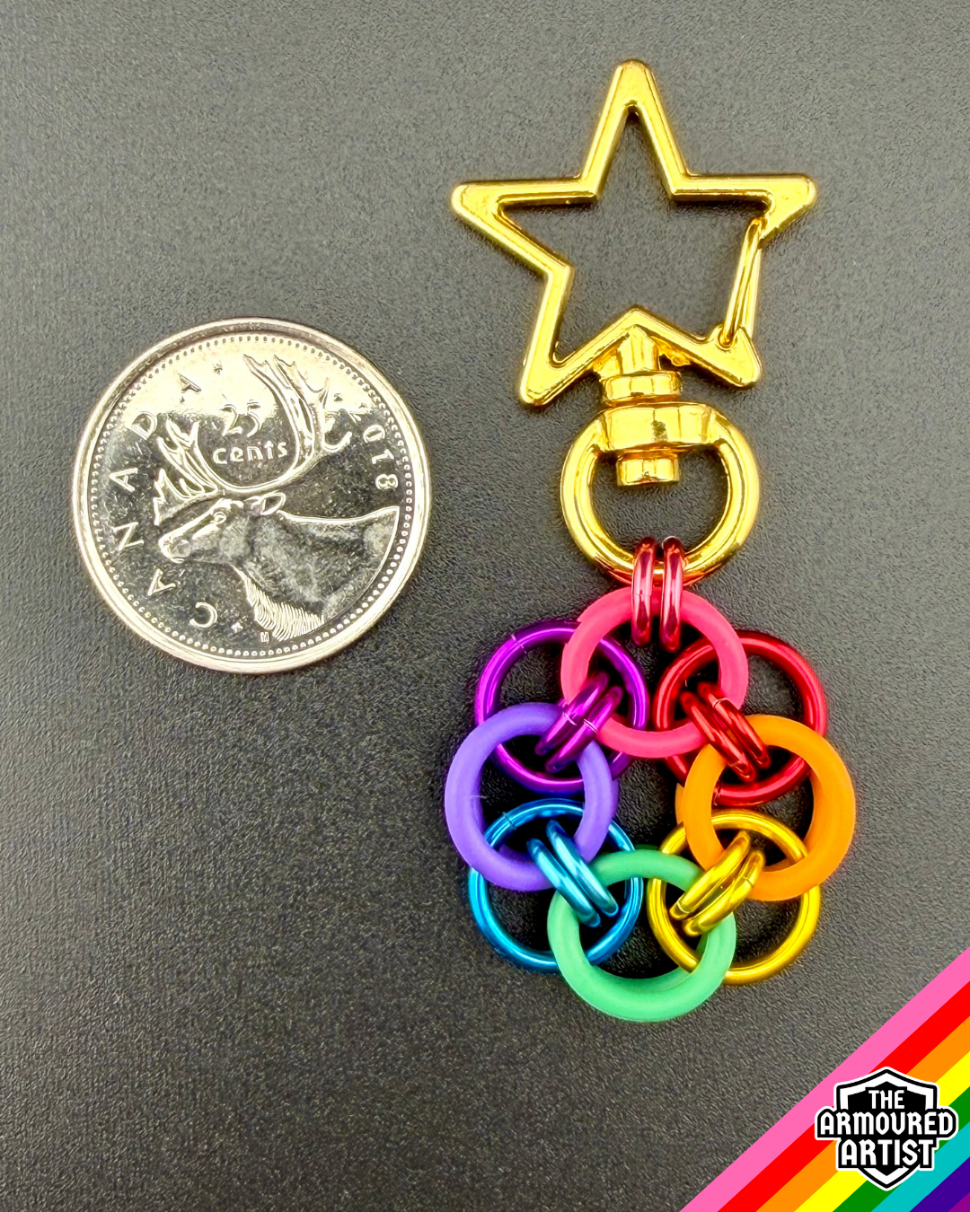Rainbow (Gilbert Baker Flag) Flexible Helmchain Keychains