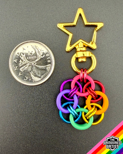 Rainbow (Gilbert Baker Flag) Flexible Helmchain Keychains