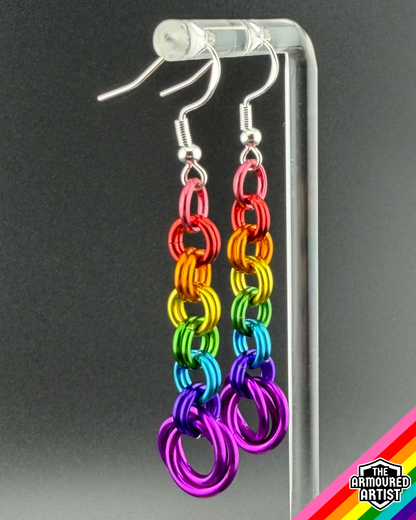 Rainbow (Gilbert Baker Flag) Dangling Earrings