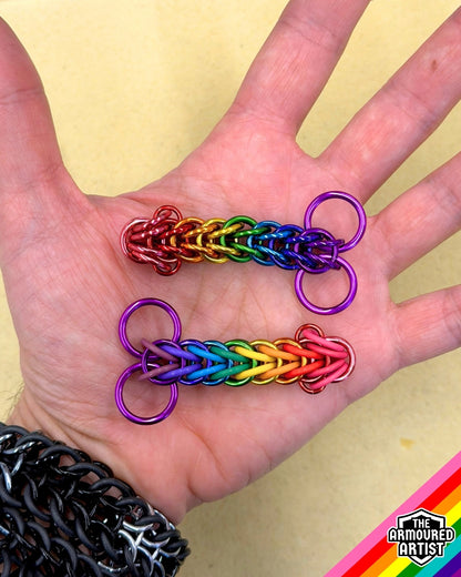 Rainbow (Gilbert Baker Flag) Pocket Rocket Keychains/Necklaces
