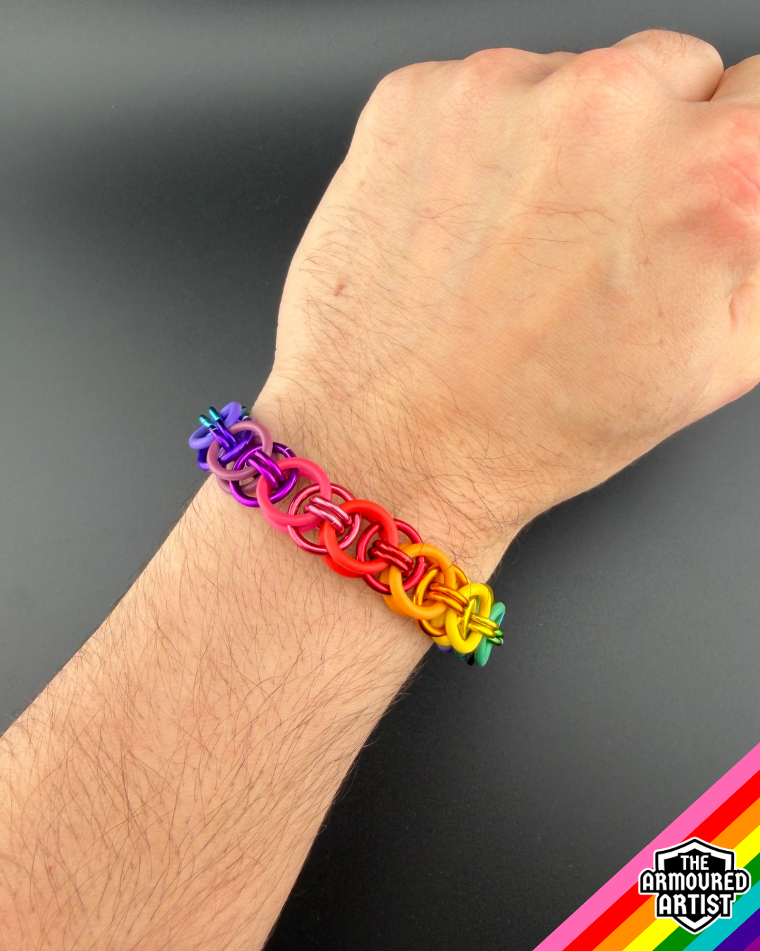 Rainbow (Gilbert Baker Flag) Stretchy Helmchain Bracelets