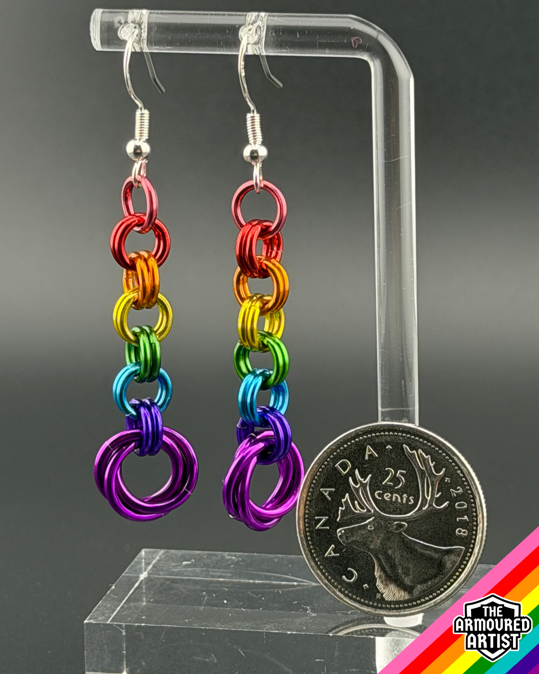 Rainbow (Gilbert Baker Flag) Dangling Earrings
