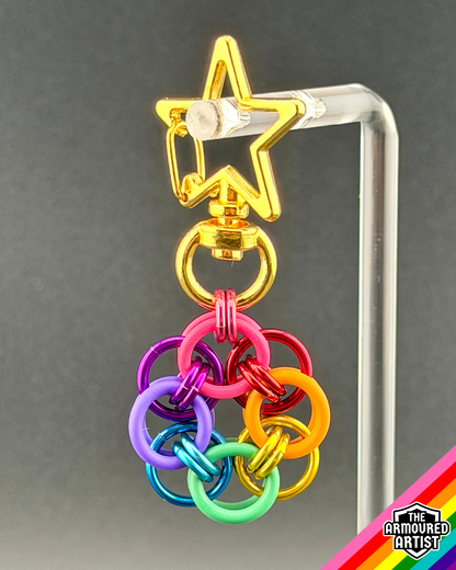 Rainbow (Gilbert Baker Flag) Flexible Helmchain Keychains