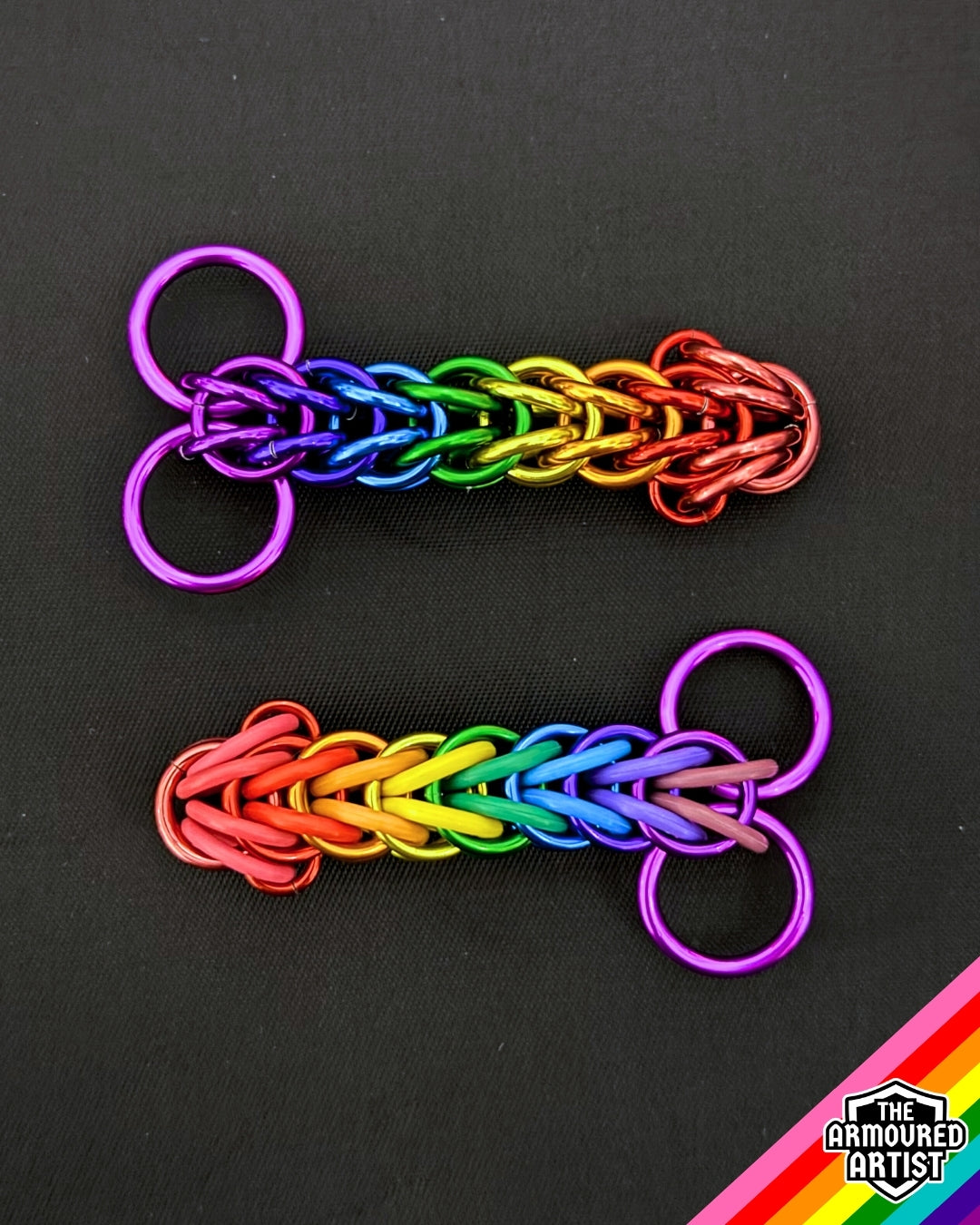 Rainbow (Gilbert Baker Flag) Pocket Rocket Keychains/Necklaces