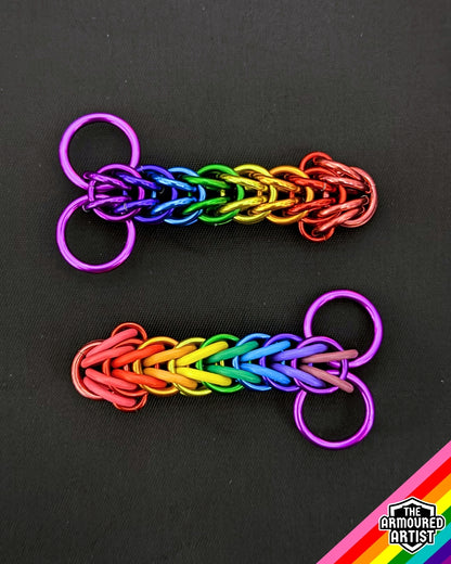 Rainbow (Gilbert Baker Flag) Pocket Rocket Keychains/Necklaces