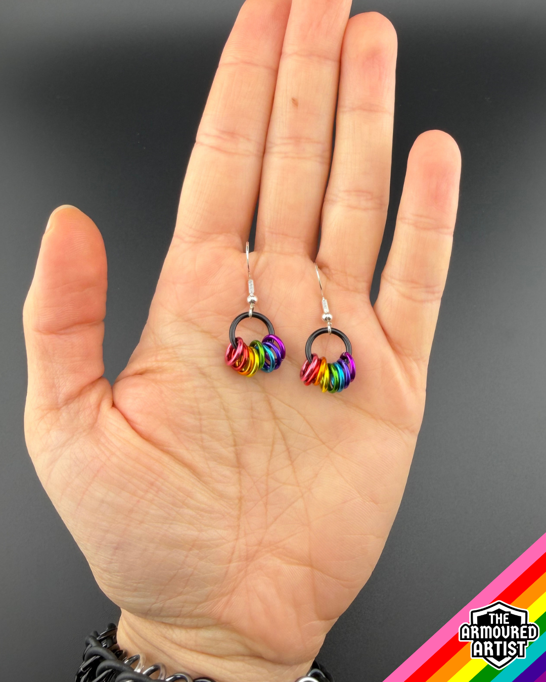 Rainbow (Gilbert Baker Flag) Small Ringlette Earrings