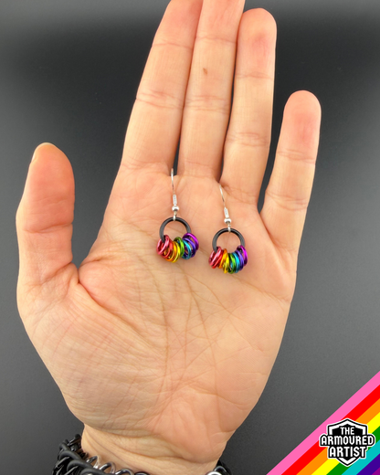 Rainbow (Gilbert Baker Flag) Small Ringlette Earrings