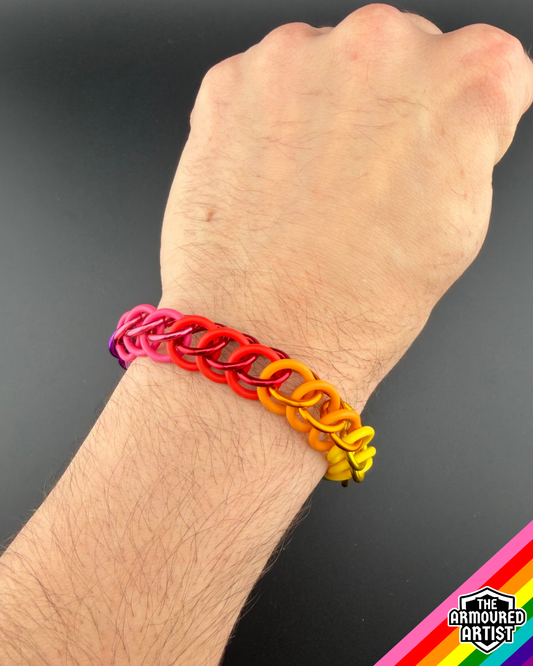 Rainbow (Gilbert Baker Flag) Stretchy Chainmail Bracelets