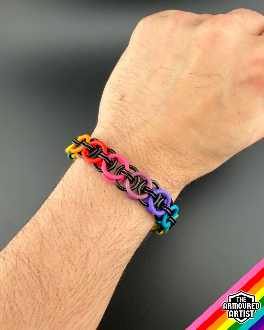 Rainbow (Gilbert Baker Flag) Stretchy Helmchain Bracelets