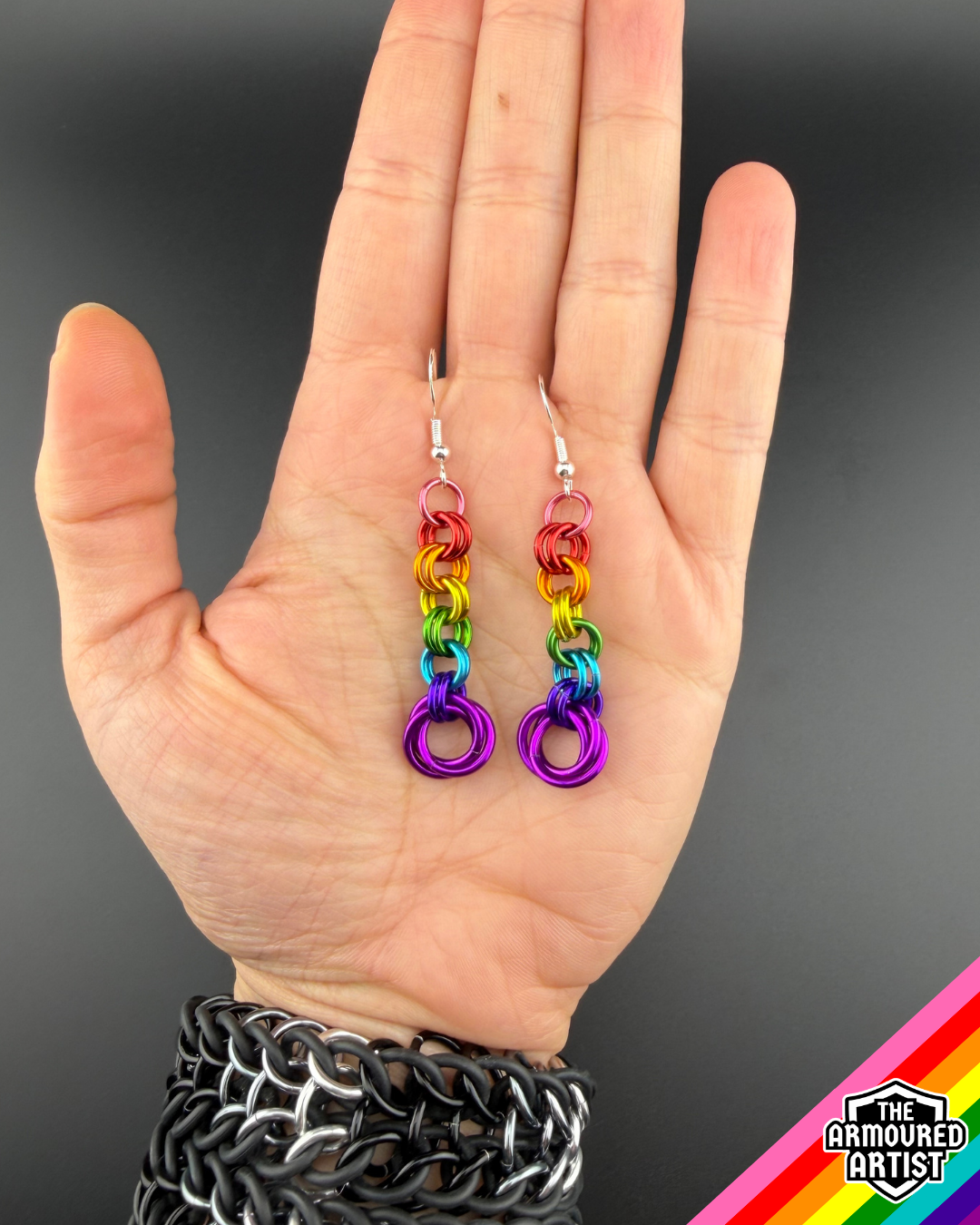 Rainbow (Gilbert Baker Flag) Dangling Earrings