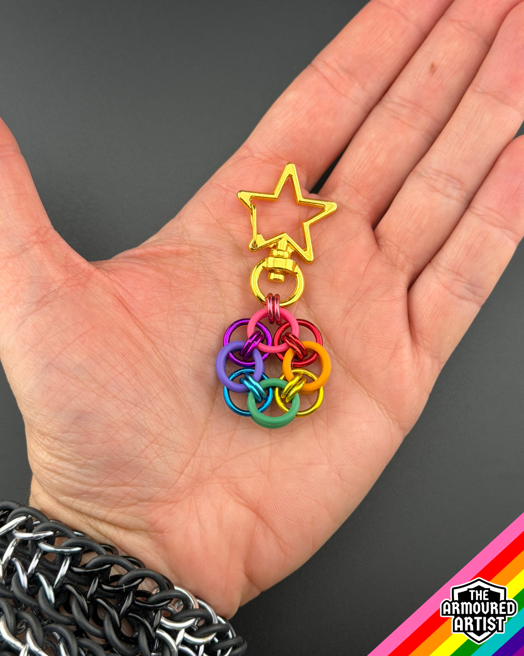 Rainbow (Gilbert Baker Flag) Flexible Helmchain Keychains