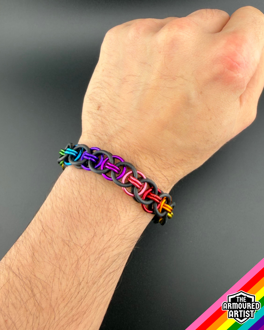 Rainbow (Gilbert Baker Flag) Stretchy Helmchain Bracelets