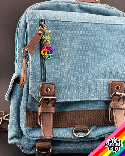 Rainbow (Gilbert Baker Flag) Flexible Helmchain Keychains