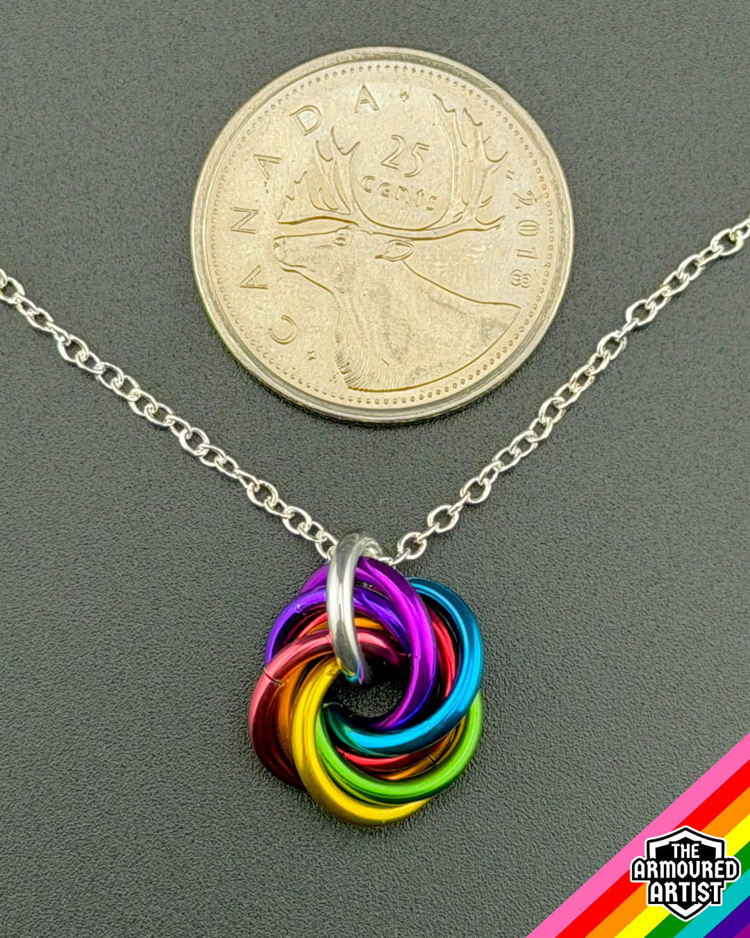 Rainbow (Gilbert Baker Flag) Spiral Chainmail Necklaces